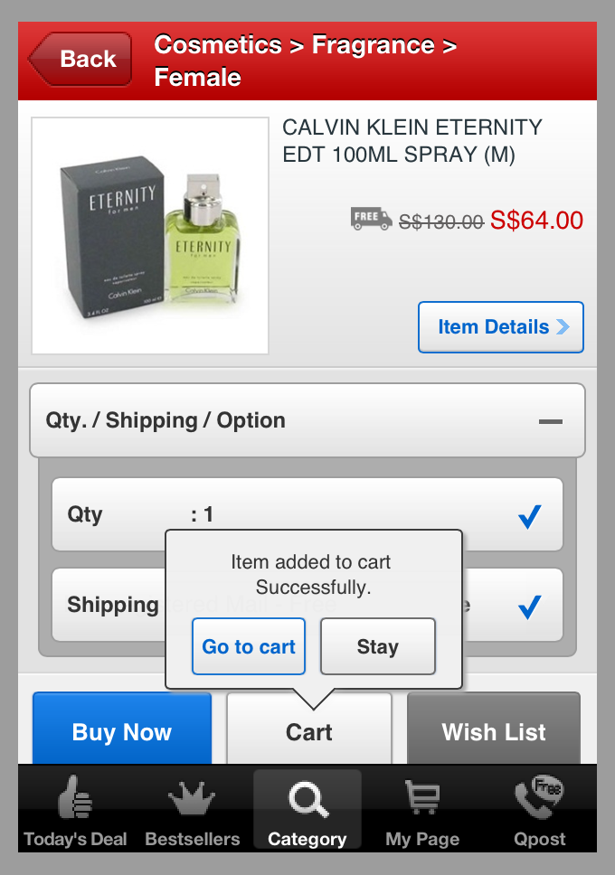 Qoo10 Gmarket Singapore Shopping App - Go To Cart