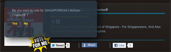 Singapore Blog Awards 2012 Vote For SINGAPOREANLifeStyle