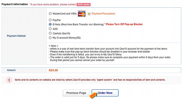 Qoo10 Singapore Charity Donation payment option