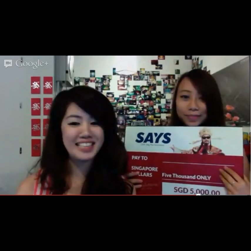 SAYS CNY 2013 5K Ang Pao GiveAway Hosts - Serene and Michelle